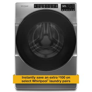 4.5 cu. ft. Front Load Washer with Steam, Quick Wash Cycle and Vibration Control Technology in Chrome Shadow