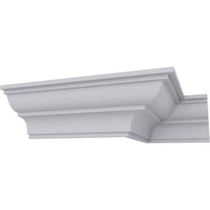 SAMPLE - 3-1/2 in. x 12 in. x 3-3/8 in. Polyurethane Traditional Smooth Crown Moulding