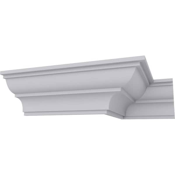 Ekena Millwork SAMPLE - 3-1/2 in. x 12 in. x 3-3/8 in. Polyurethane Traditional Smooth Crown Moulding