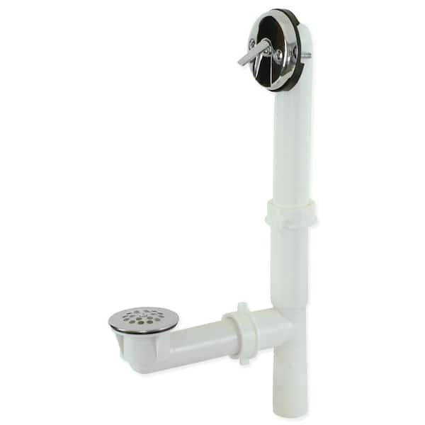 EASTMAN 1-1/2 in. 2-Hole Trip Lever Waste Kit Trim with Plastic Strainer in Brushed Nickel