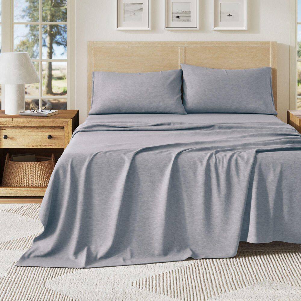 4-Piece Blue Solid Jersey Knit Cotton King Deep Pocket Sheet Set price history on PriceWatchPro