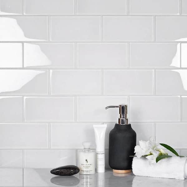 Apollo Tile White 3 in. x 6 in. Matte Finished Glass Mosaic Tile (5 sq. ft./Case)