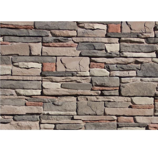 M-Rock Easy Stack 20 in. x 5 in. Elk Creek Manufactured Concrete Stone Veneer Siding Ledge Flats