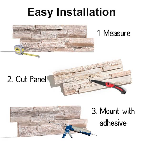 WALL!SUPPLY 0.79 in. x 7.09 in. x 19.49 in. UltraWood Teak White