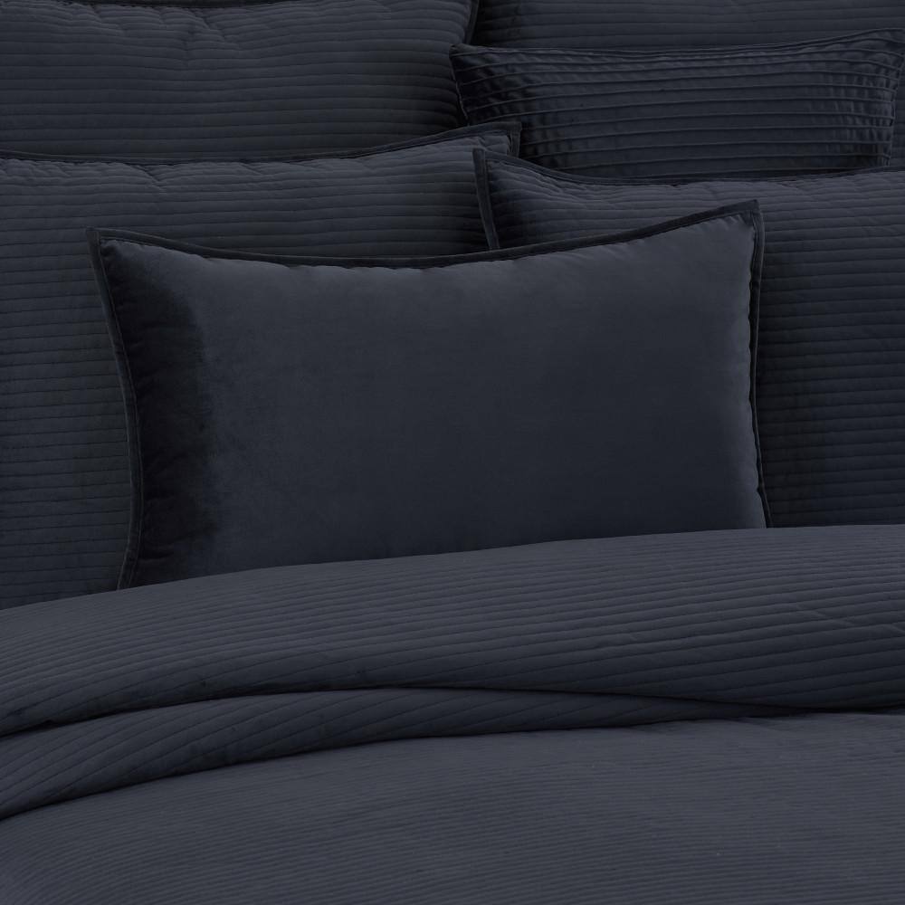 Indigo Velvet Lumbar Decorative Throw Pillow Cover 14 x 40 in