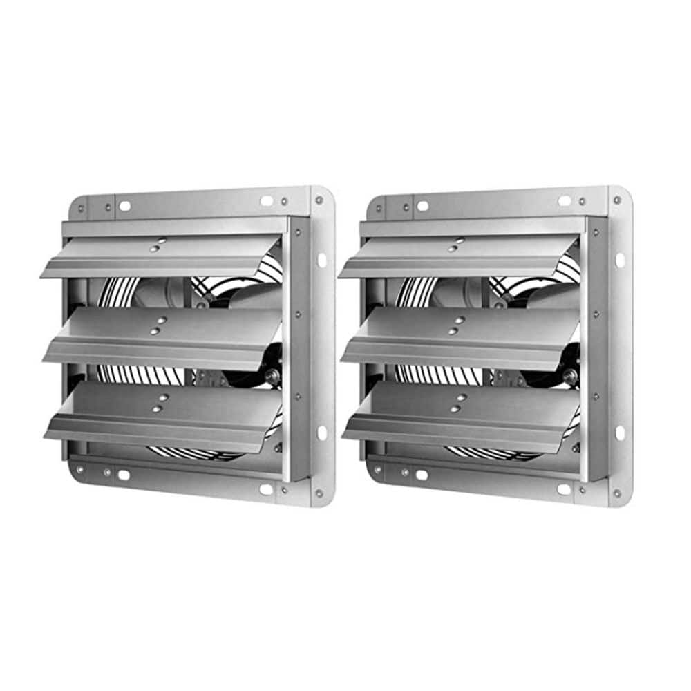 7 in. 760 CFM Aluminum Silver Electric Power Gable Mount Attic Fan Shutter 