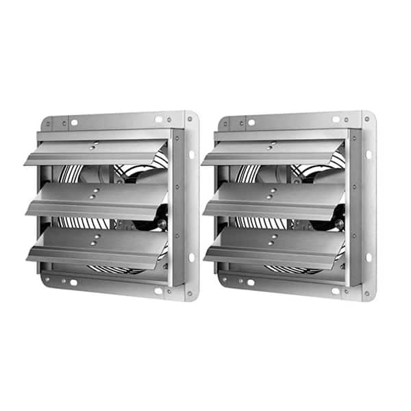 Unbranded 7 in. 760 CFM Aluminum Silver Electric Power Gable Mount Attic Fan Shutter Exhaust Fan, 2-Pack