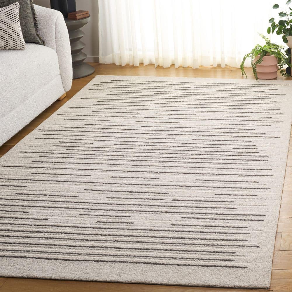 Ebony 6 ft. x 9 ft. Gray/Black Striped Modern Area Rug price history on PriceWatchPro