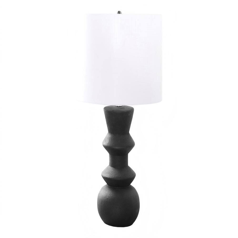 26 in. Black Contemporary Table Lamp with Geometric Base and Ivory Fabric Shade for Living Room, Bedroom and Office price history on PriceWatchPro