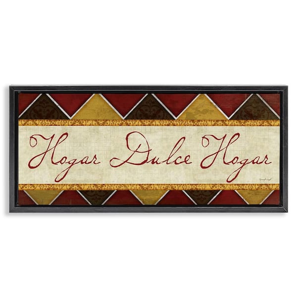 Stupell Industries Sweet Home Traditional by Jennifer Pugh Black Floater Frame Typography Graphic Art Print 14 in. x 31 in.