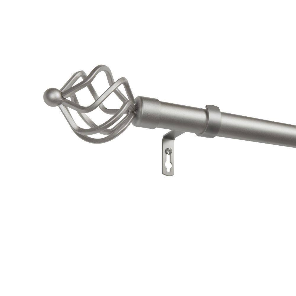 Exclusive Home Curtains 84 in. 160 in. Adjustable Length Outdoor Curtain Rod Kit in Matte