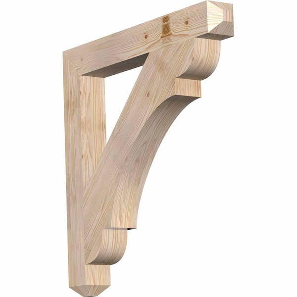 Ekena Millwork 3.5 in. x 30 in. x 30 in. Douglas Fir Olympic Craftsman Smooth Bracket