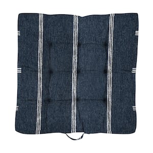 Sorra Home 24 x 24 x 5 Deep Seating Outdoor Floor Cushion in Sunbrella Lengthen Indigo