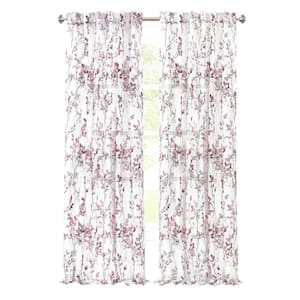 Misty 52 in. W x 63 in. L Polyester Light Filtering Curtain Panel in Blush