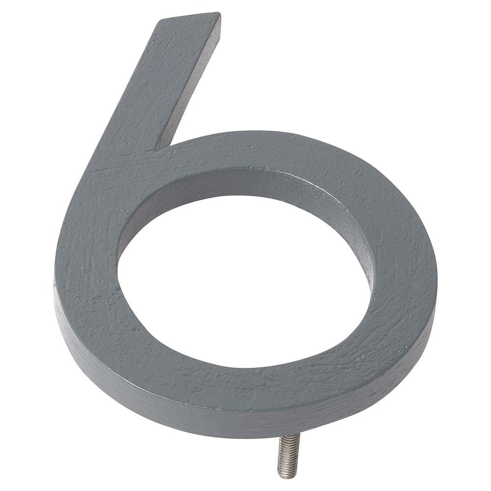 4 in. Gray Aluminum Floating or Flat Modern House Number 6 price history on PriceWatchPro