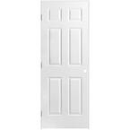 32 in. x 80 in. 6-Panel Right-Handed Hollow-Core Textured Primed Composite Single Prehung Interior Door