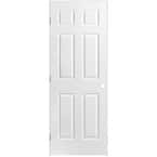36 in. x 80 in. 6-Panel Right-Handed Hollow-Core Textured Primed Composite Single Prehung Interior Door