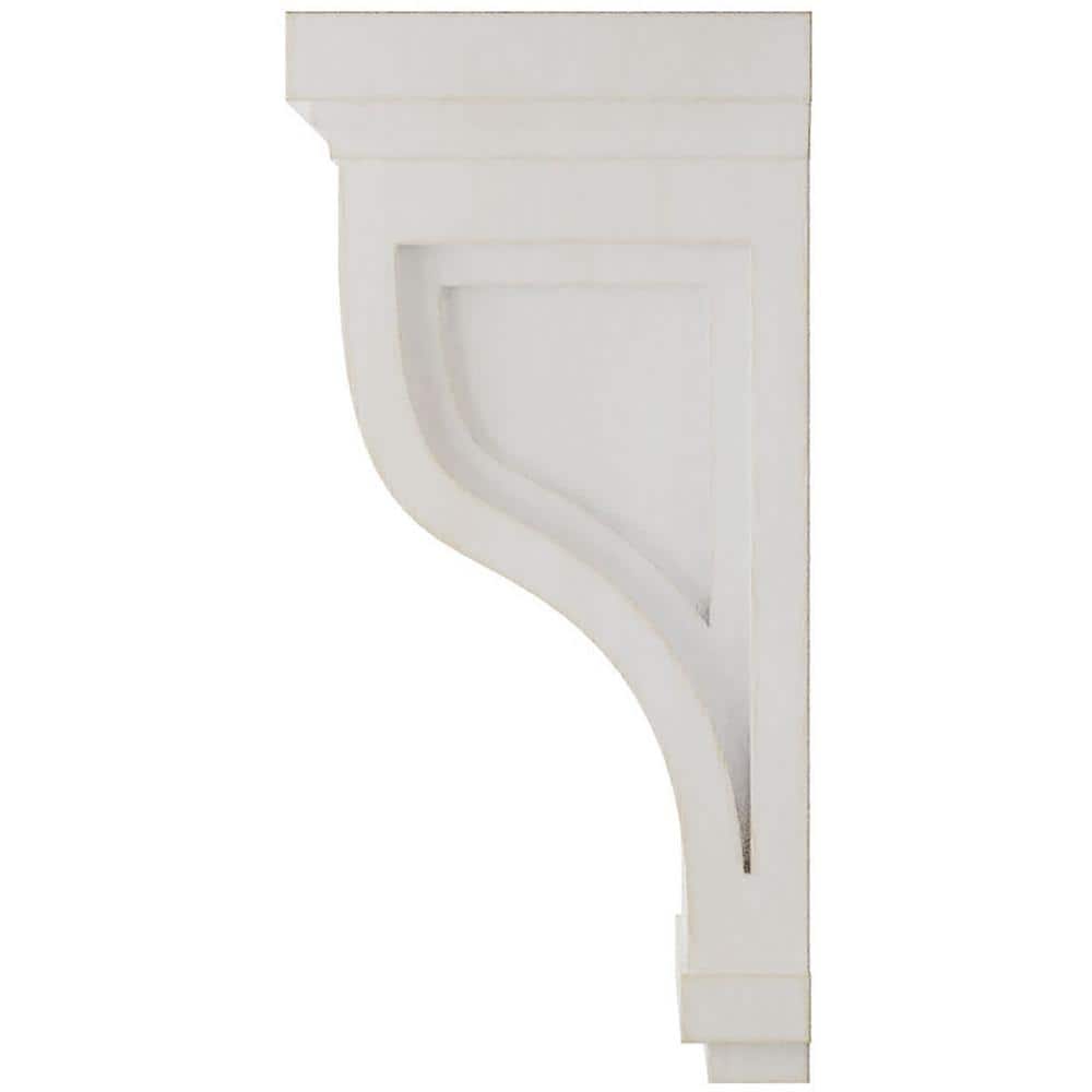 Chalk Dust White Rubberwood Vintage Decor Corbel, 10" Height