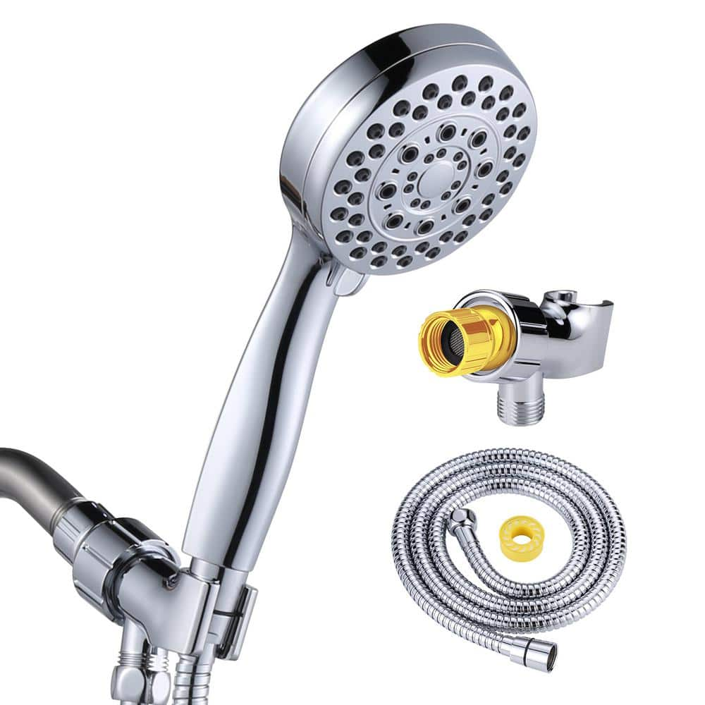 ALEASHA 5-Spray Wall-Mount Handheld Shower Head 1.75 GPM in Chrome AL ...