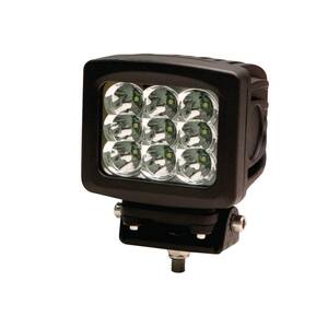 12-Volt to 24-Volt DC 9 LEDS Square Worklamp, Spot Beam