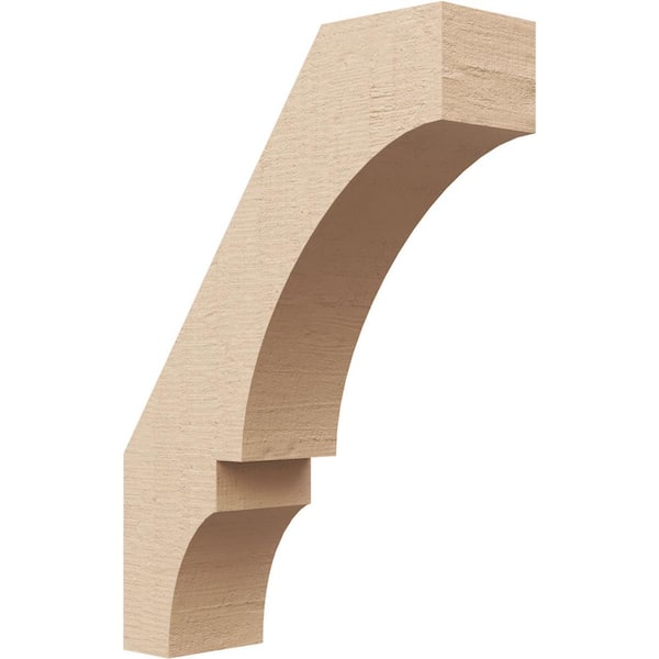 Ekena Millwork 3 in. x 14 in. x 10 in. Balboa Rough Cedar Woodgrain Timberthane Polyurethane Knee Brace, Primed