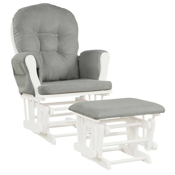 gray glider with ottoman