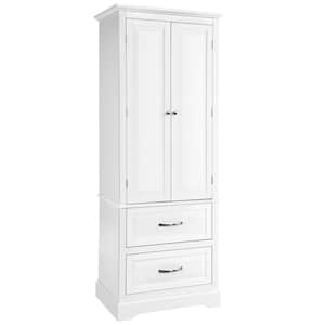 62 in. Tall Bathroom Freestanding Floor Storage Cabinet with 2-Doors Shelves Drawers