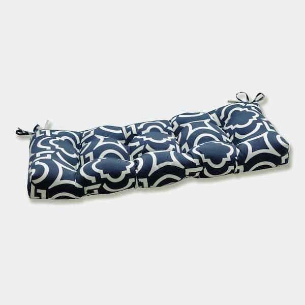 Pillow Perfect Novelty Rectangular Outdoor Bench Cushion in Blue