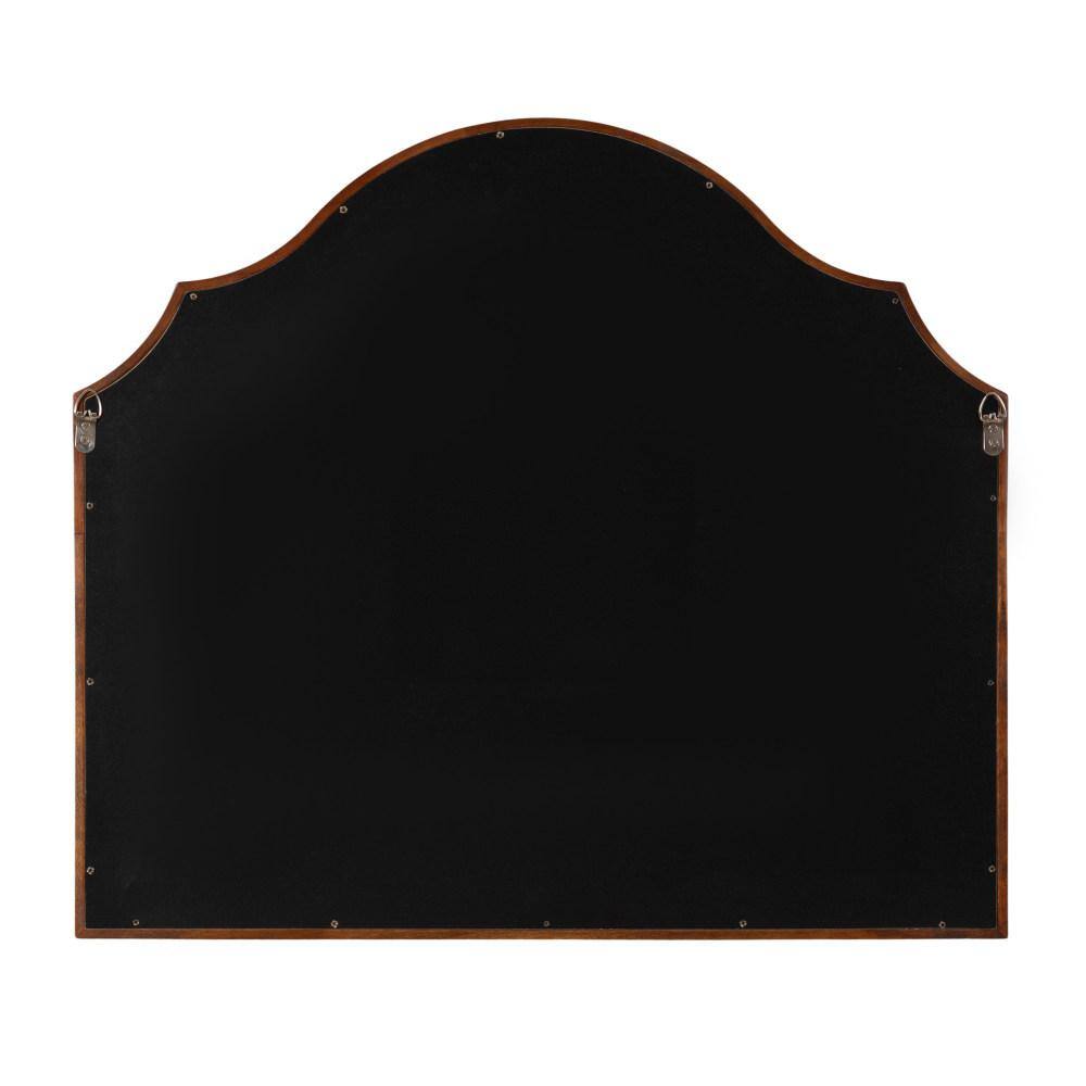 Leanna Walnut Brown Arched Wood Wall Mirror, 32" x 28"