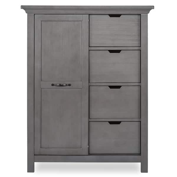 Evolur Belmar 4-Drawer Rustic Grey Chest with Shelves 886-RG - The Home ...