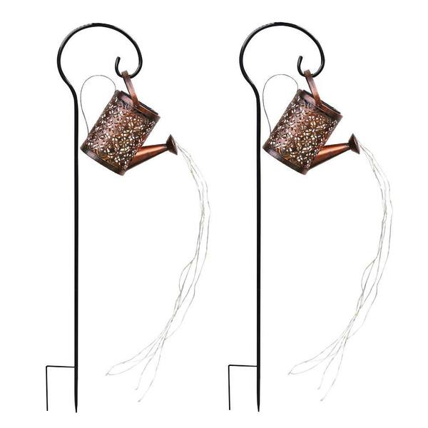 Unbranded Outdoor Solar Garden Decoration Kettle Light 2 Pack, Warm White 3000K LED Lights, Water-proof