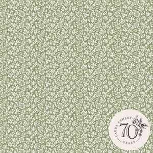 Sweet Alyssum Moss Green Non-Woven Paper Removable Wallpaper