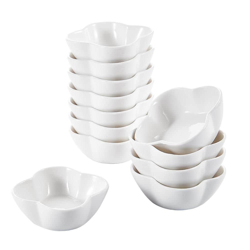 MALACASA 3 in. White Porcelain Ramekins Serving Bowls for Creme Brulee (Set of 12) RAMEKIN.DISH