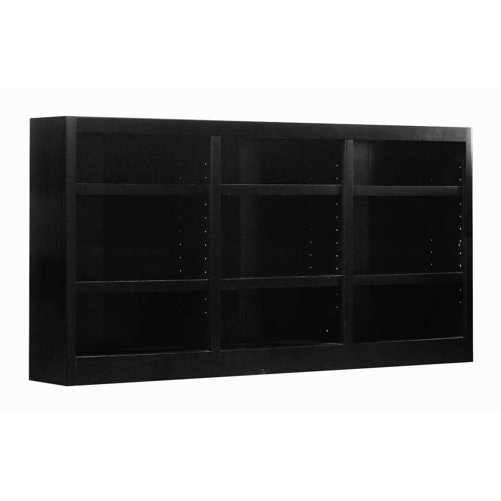 Espresso Wood Adjustable Wall Storage Bookcase 72" x 36"