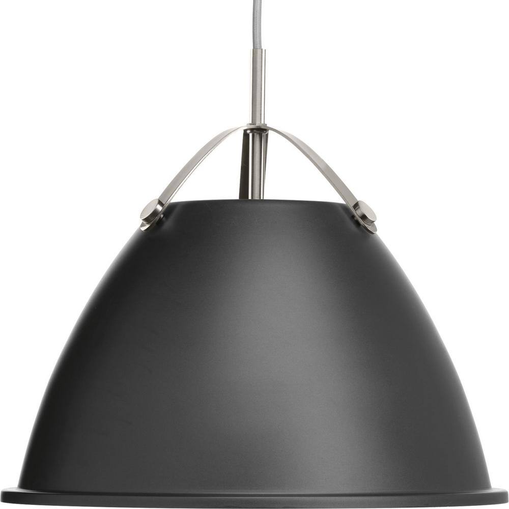 Graphite and Silver 15" Steel Pendant Light