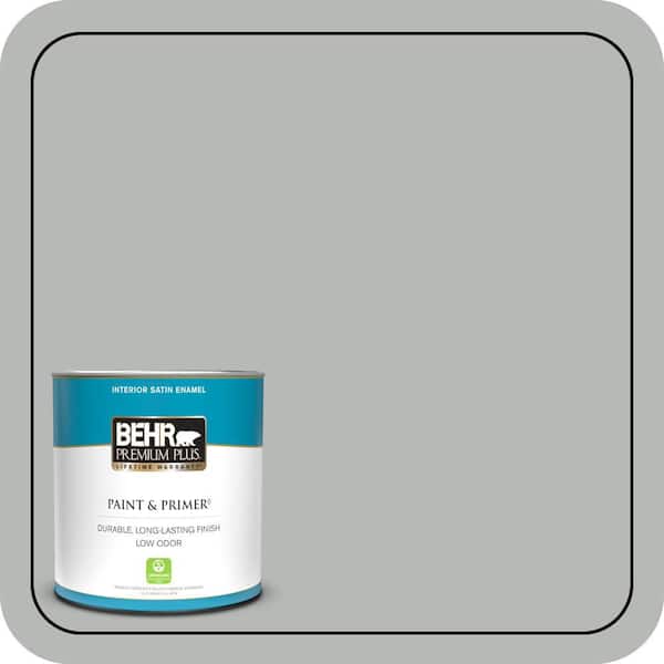 BEHR PREMIUM PLUS 1 qt. #N460-3 Lunar Surface Satin Enamel Low Odor Interior Paint & Primer