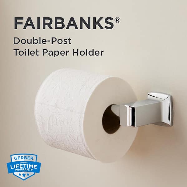 Fairbanks Wall-Mount Double Post Toilet Paper Holder in Chrome