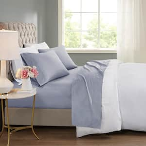 600 Thread Count 4-Piece Blue Cooling Cotton Cal King Sheet Set