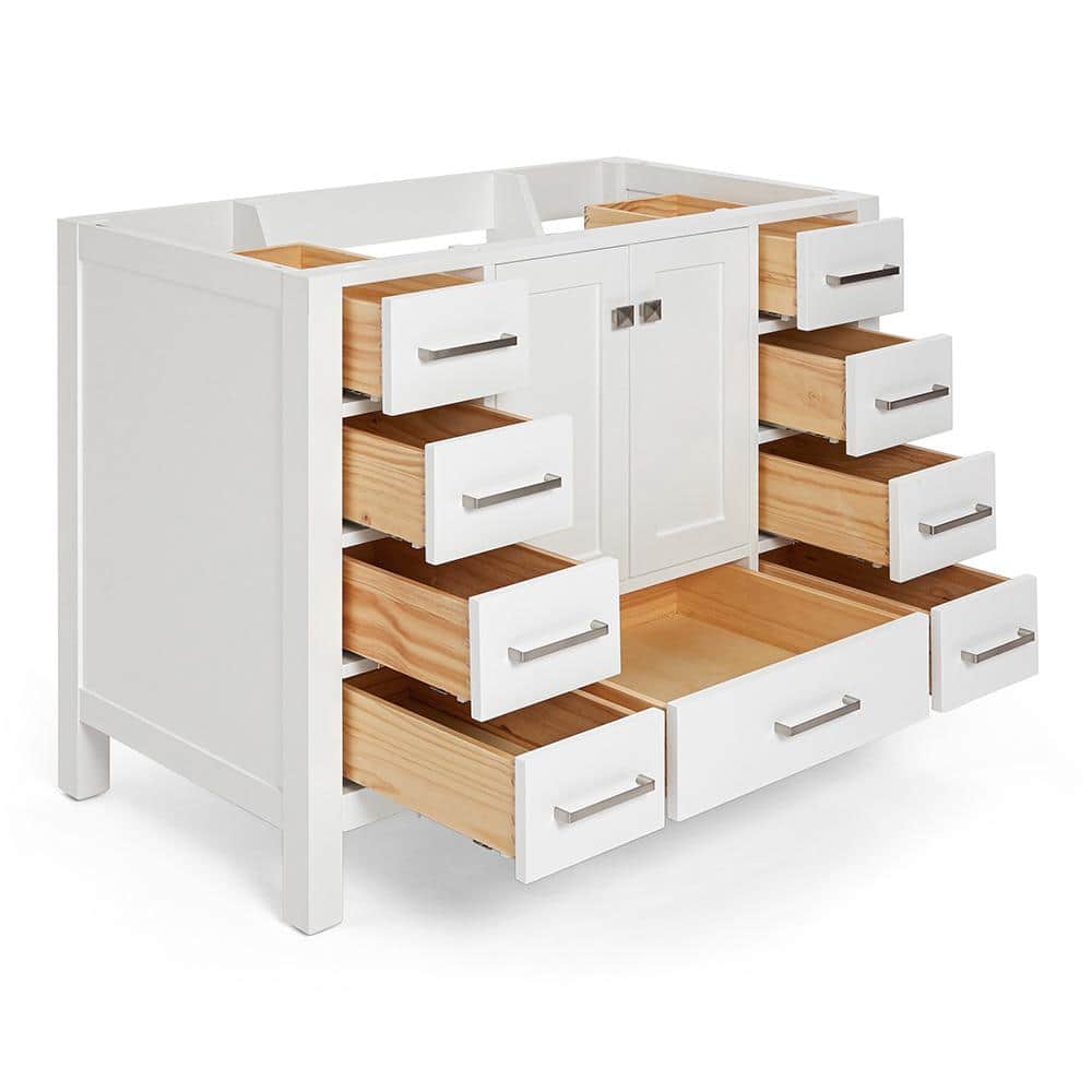 Cambridge 42" White Single Freestanding Vanity Cabinet