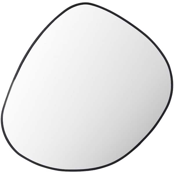 Livabliss Pebble 28 in. W x 29 in. H Black Framed Decorative Mirror