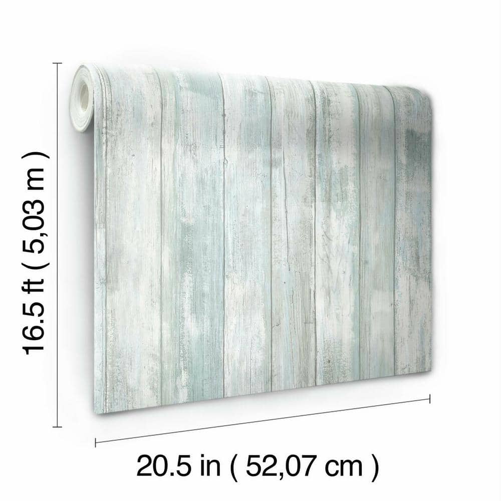 Denim Blue Distressed Wood Peel and Stick Wallpaper Roll