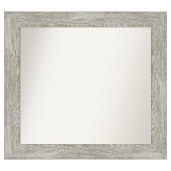 Amanti Art Dove Greywash 34 in. x 31 in. Custom Non-Beveled Distressed Recyled Polystyrene Bathroom Vanity Wall Mirror