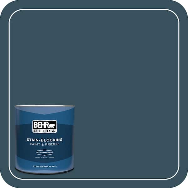 BEHR ULTRA 1 qt. #PPU13-20 Restless Sea Extra Durable Satin Enamel Interior Paint & Primer