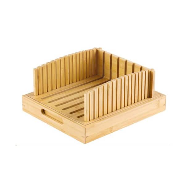 Bamboo Bread Slicing Guide for Homemade Sourdough and Artisan Loaves, Wide Base, Compact Storage, Tray Use