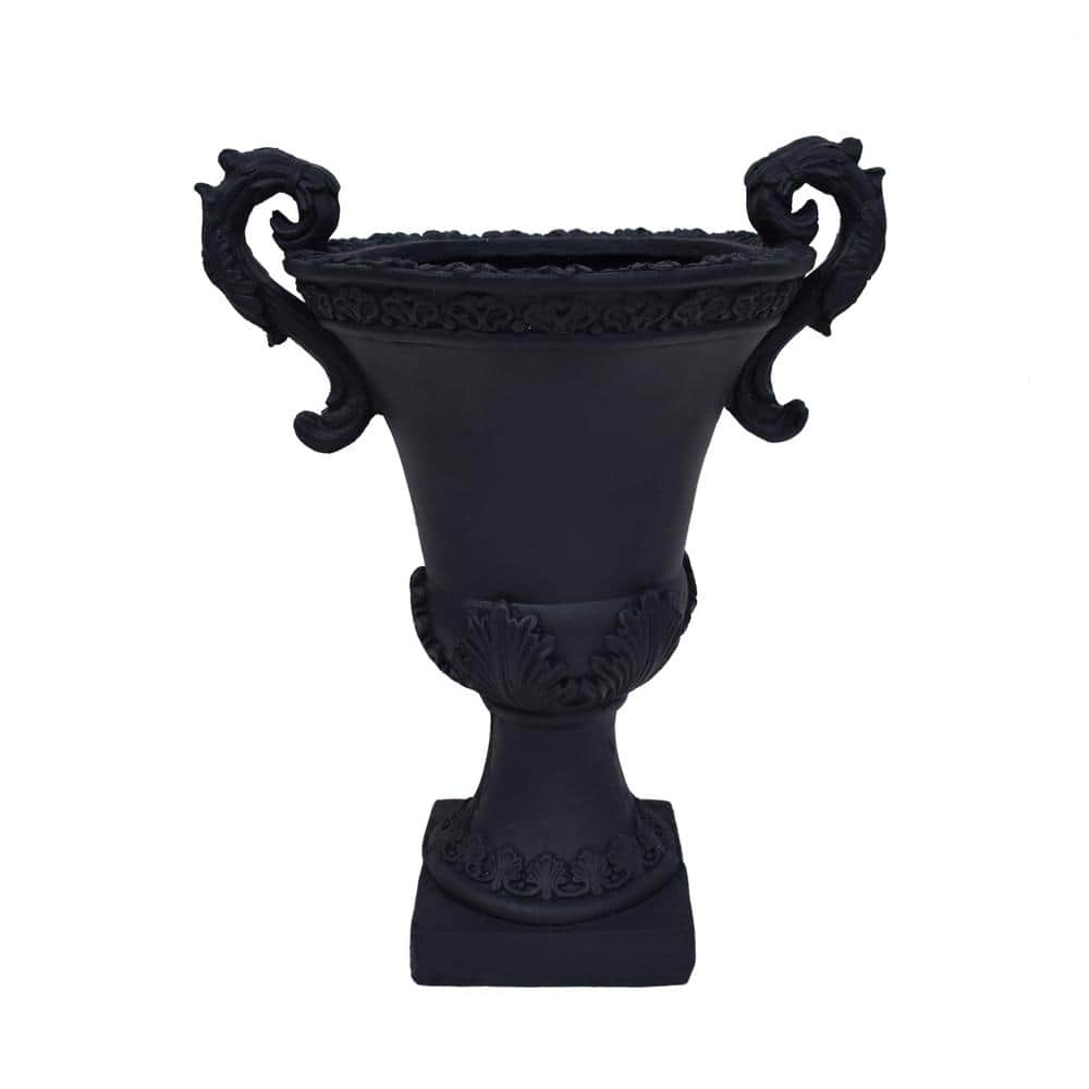 Elegant Style 15.50 in. W x 19.25 in. H Antique Black Concrete Garden Urn Planter, Functional, Weather & Water Resistant price history on PriceWatchPro