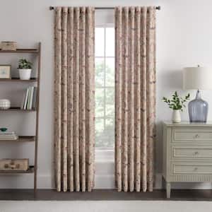Castleford Jewel Cotton Damask 50 in. W x 84 in. L Back Tab Rod Pocket Light Filtering Curtain (Double Panel)