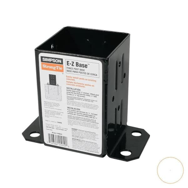 E-Z Base Black Powder-Coated Post Base for 4x4 Nominal Lumber (2-Count)