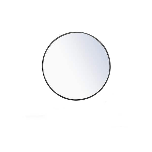 Unbranded Timeless Home 24 in. W x 24 in. H x Contemporary Metal Framed Round Black Mirror