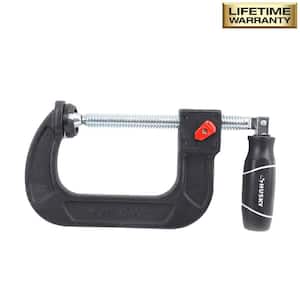 4 in. Quick Adjustable C-Clamp with Rubber Handle
