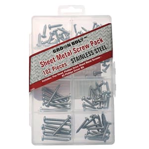 102-Pieces Stainless Steel Sheet Metal Screw Assortment Kit